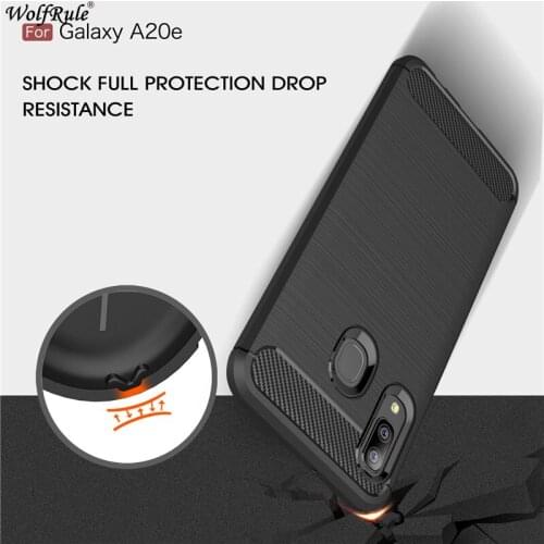 Wolfrule For Cover Samsung Galaxy A20e Case Silicone Rubber Carbon Fiber Case For Samsung A20e Cover Coque For Samsung A20e Case