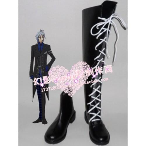 Amnesia IKKI Halloween Black Long Cosplay Shoes Boots H016