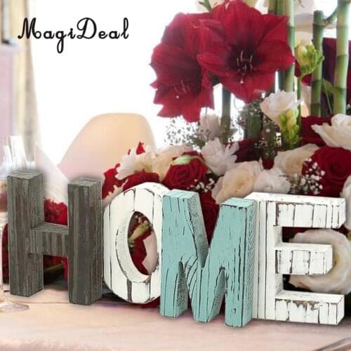 MagiDeal Rustic Wooden HOME Letter Plaque Decorative Sign for Sweet Home Decoration