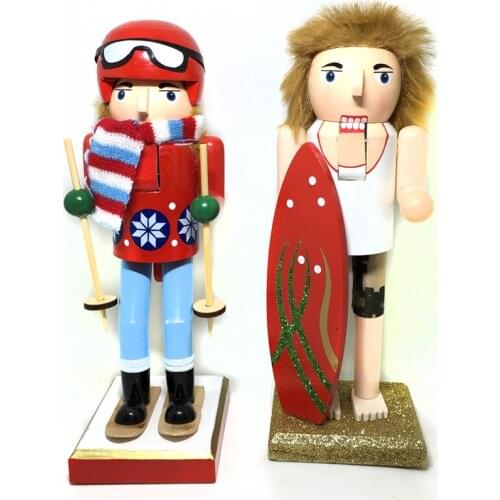 25cm free shipping Action & Toy Skiing and surfers Nutcracker Puppet Combination Children Christmas Toys Gift HT120