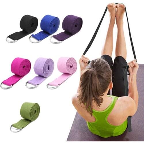 Yoga Stretch Strap Pilates Multi-Color D-Ring Belt Fitness Exercise Gym Rope Figure Waist Leg Resistance Fitness Bands Yoga Belt