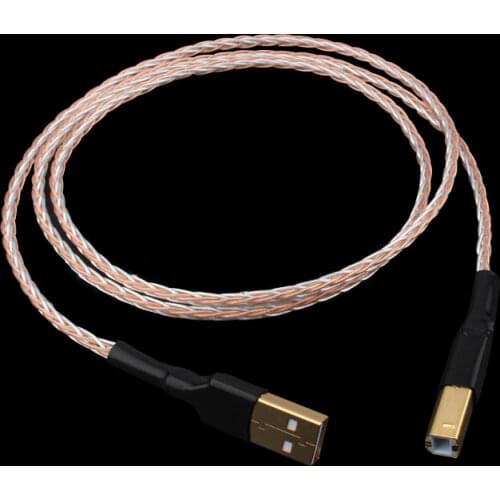 DIY USB Cables OCC 7N Silver OFC Copper Conductor USB A To USB B Audio Digital Cable
