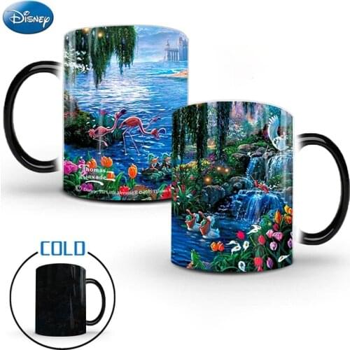 Disney Maker Little Mermaid Series Color Changing Bone Ceramic Maker Home Office Large Capacity Coffee Maker Milk Maker