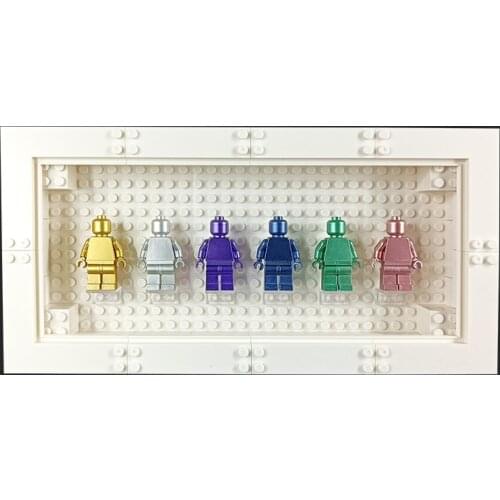 Figures Display Box Frame 16*32 Dots Bricks Base Plates Creator Classic DIY Parts City Building Blocks Alloy Electroplating Doll