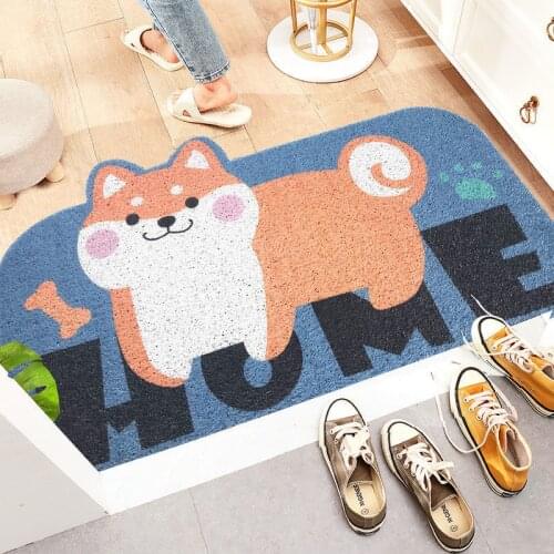 Cartoon Animal Welcome Mat Sand Scraping Door Entrance Hallway Bath Non-Slip Rug Dust Removal Carpet Wire Loop Footpad Doormats