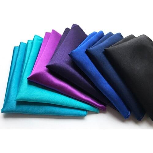Explosion Plain Silk Polyester Pocket Towel Business Suit Dress Square Scarf Solid Color Mens Square Towel Handkerchief