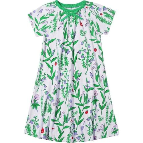 Toddler Girls Pajamas Short Sleeve Princess Dress 100% Cotton Summer Sleepwear Pyjama Nightgown Girls Playdress