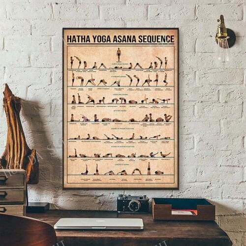 Yoga Poster - Hatha Yoga Asana Sequence, Yoga Asana Wall Art, Yoga Lover Gift, Yoga Studio Decor, Best Gift Ever, Christmas Gift