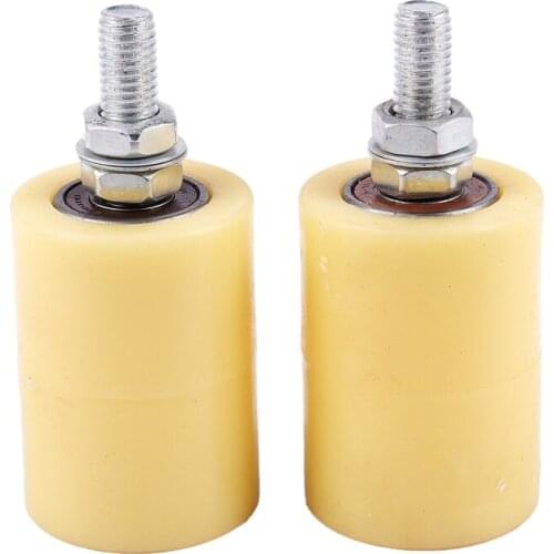 2PCS 50X70Mm PP Steel Flat Roller Bearing Guiding Wheel 6201 M12 Screw for Electric Door Sliding Gate Promotion