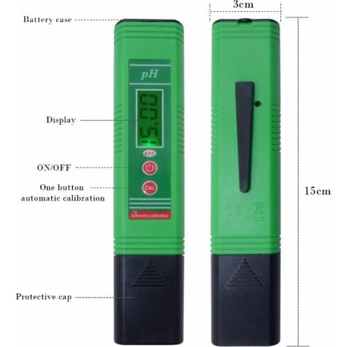 Portable pH-006 Pen-Type pH Meter with Automatic Temperature Compensation ATC Function Auto Calibration for aquarium pool water