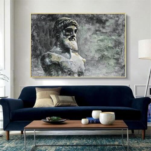 Character Statue Poseidon Picture Poster Canvas Print Painting Wall Art Living Room(Bedroom) Home Decoration