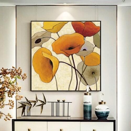 Morning Glory Flowers Posters And Prints Abstract Large Pop Art Canvas Painting Cuadros Wall Art Pictures Living Room Home Decor