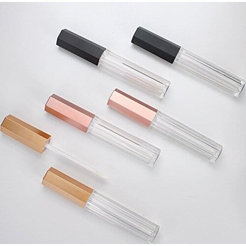 4ML Empty LipGloss Tubes Hexagon Plastic Lip Glaze Bottle Sample Vials Portable Women Cosmetic Refillable Tools 20PCS