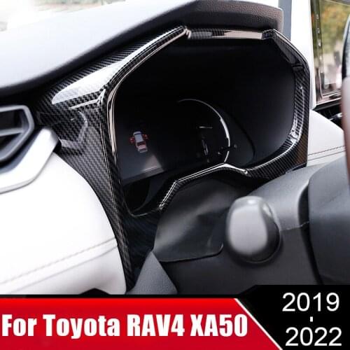 ABS Car Dashboard Dash Board Frame Cover Trims Interior Decoration Sticker For Toyota RAV4 RAV 4 XA50 2019 2020 2021 Accessories