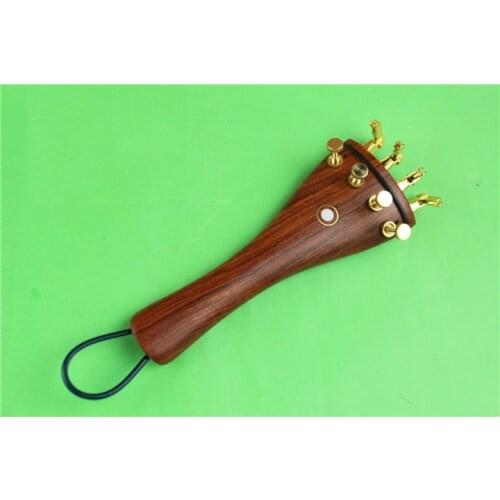 1pc high quality rosewood Viola Tailpiece fixed golden fine tuners Tail gut viola accessories