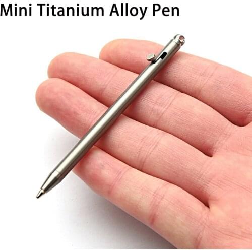 Pure Titanium Mini Bolt Pen EDC Portable Keychain Pen Portable Travel Metal Ballpoint Pen