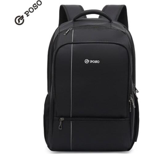 POSO Backpack 17 inch Laptop Large Capacity Backpack Outdoor Waterproof Computer Bag Business Security Double Pack RFID Shield