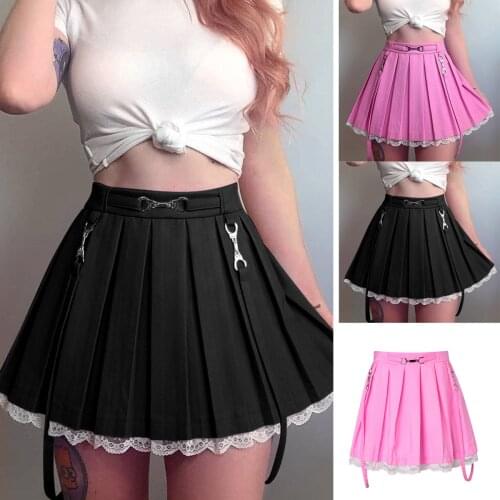 S-XL Plaid Summer Women Skirt New High Waist Stitching Student Pleated Skirts Women Cute Sweet Girls Dance Mini Skirt