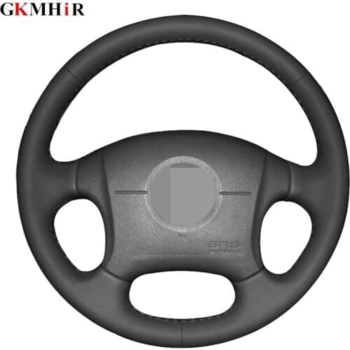 DIY Hand-stitched Black Artificial Leather Car Steering Wheel Cover for 2004-2011 Hyundai Elantra Old Elantra