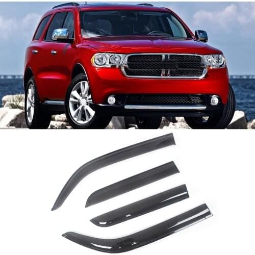 For Dodge Durango 1998-2016 Auto Side Window Wind Deflectors Visors Black Rain Guard Door Visor Vent Shades Dark Smoke Ventvisor