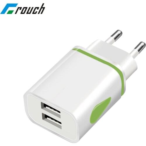 US EU Plug 2 Ports LED Light USB Charger 5V 2A Wall Adapter Mobile Phone Micro Data Charging For iPhone iPad Samsung charger