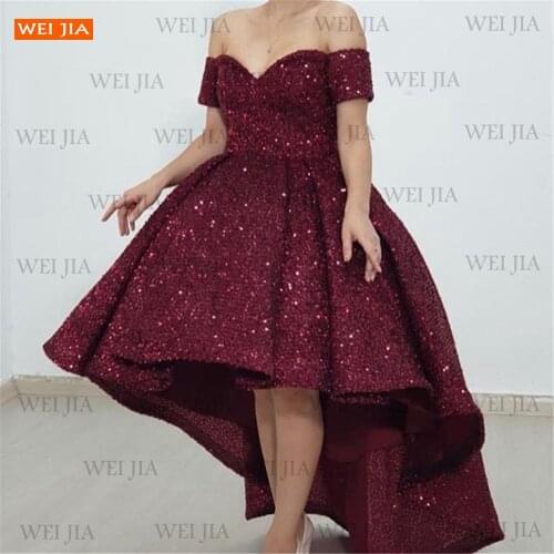 Sparkly Burgundy Prom Gown Lace Up 2021 vestido de fiesta de boda Women Reflective Dresses Party Custom Made платье на выпускной