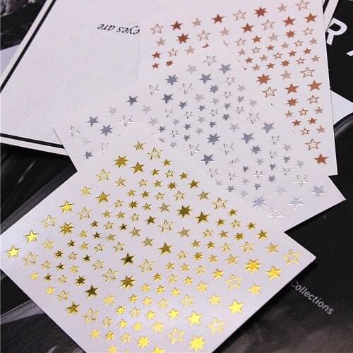 3D Star Nail Sticker DIY Self-adhesive Nail Decal Hollow Ultra-thin Nail Glitter Shining Lasting Nail Art Sticker Manicure Decor
