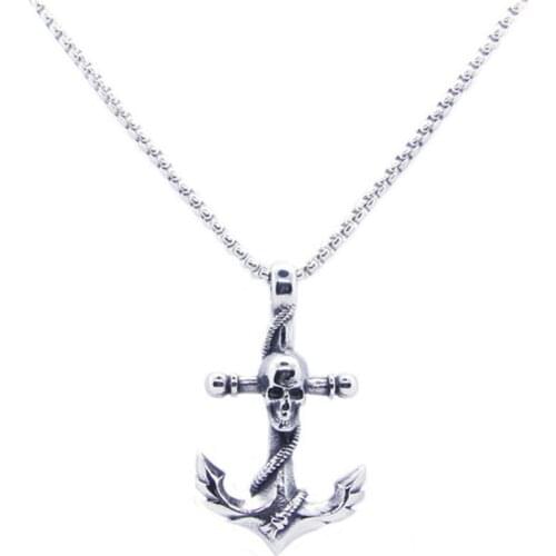 1pc Newest Cool Skull Anchor Pendant 316L Stainless Steel Jewelry Band Party Anchor Pendant