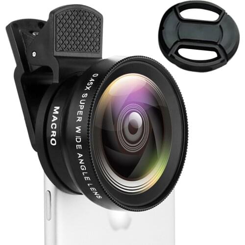 2 In 1 Lens 0.45X Wide Angle And Macro Len Professional HD Phone Camera Lens