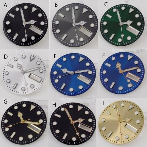 29mm Watch Face Sterile Dial Parts For 24 Jewels NH36 Movement For Watch Wristwatch Replacement Date Week Window