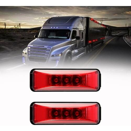 2x 3.9"Red LED Boat Trailer Truck External Decorative indicator Marker Lights 12V Waterproof LED Light