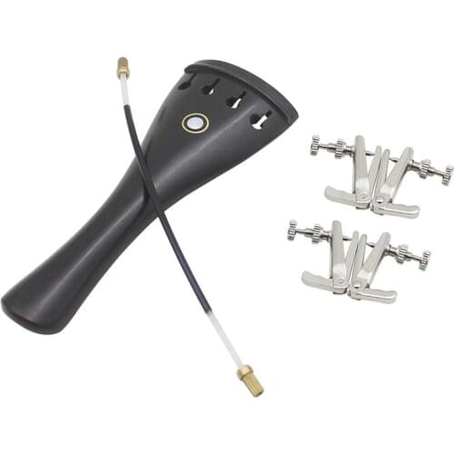 3/3 4/4 Violin AccessoriesTail Rope 12cm+Ebony Tailpiece+ Fine-Tuning
