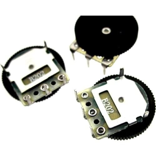 20Pcs Gear Dial Potentiometer B202 B2K Single 3pin 14*2mm