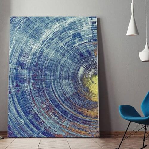Abstract Blue And Yellow Blocks Canvas Painting Art Wall Pictures For Living Room Nordic Style Colore Circles Posters And Prints