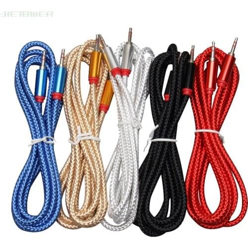 100pcs/lot Aux Cable Male to Male Audio Cable 2M Car Audio 3 5mm Jack Plug Male To Male AUX Cable For Headphone MP3