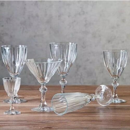 Transparent Retro Wine Glass Carved Goblet Whiskey Red Wine Glasses Home Bar Wedding Party Champagne Flutes Cocktail Glass Gift