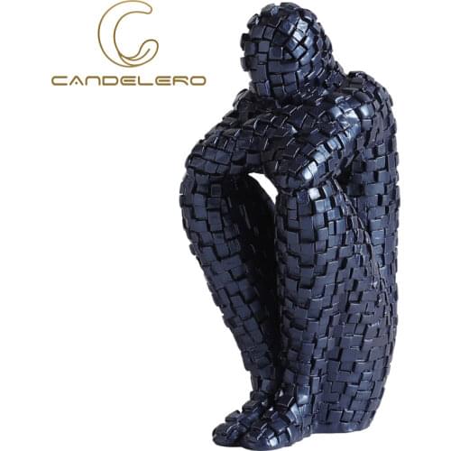 Decor Accesories For Home Figurines Statue Sculpture Miniature Room Decoration Pixel Man Sculpture Mosaic people modern Artistic