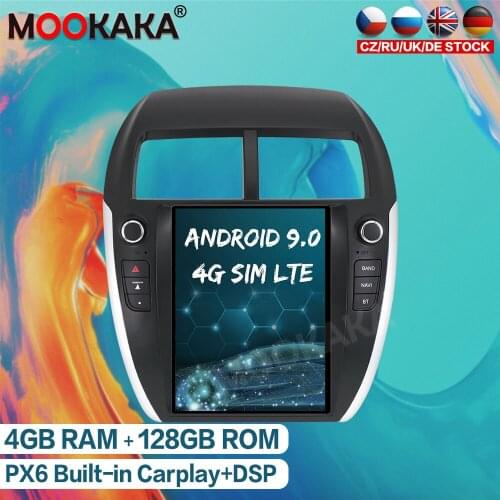 For MITSUBISHI ASX RVR Outlander 2010 - 2014 Android 9.0 Car Multimedia Player Tesla Style GPS Navigation Radio Stereo Head Unit