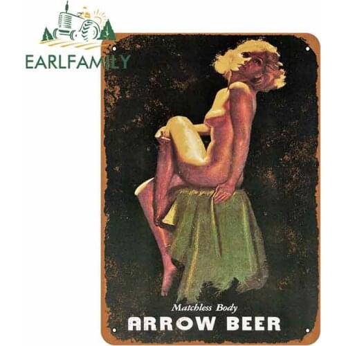 EARLFAMILY 13cm x 9.1cm For Arrow Beer Car Stickers Personality Creative Stickers Anime Decals Waterproof Suitable For GTR EVO