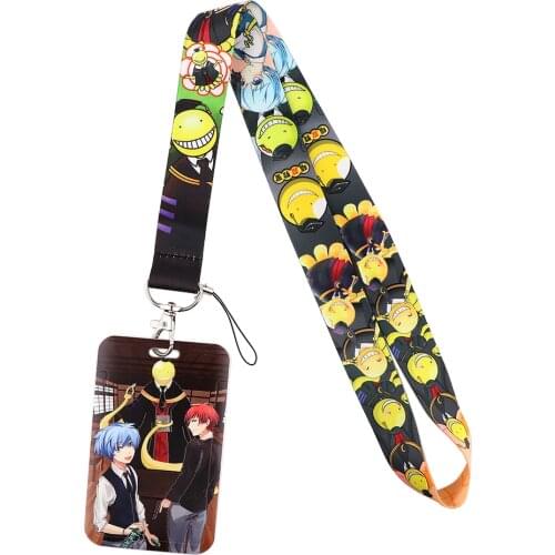 ER719 Anime Assassination Classroom Lanyard Card Holder Student Hanging Neck Phone Lanyard Badge Subway Access Card Holder