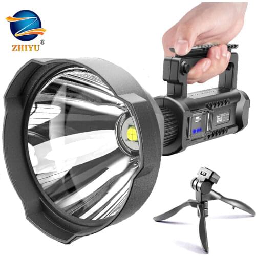 ZHIYU 2020 New Ultra Bright P50 P70 LED Flashlight Built in Battery Powerful Camping Searching Flash Light Torch 4 Modes Lantern