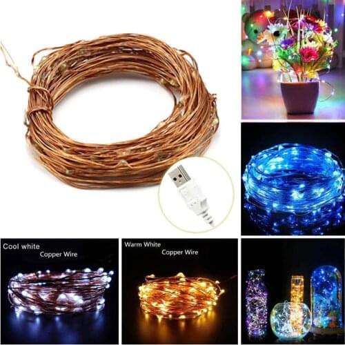 Free Shipping 10M USB Copper Wire String Light For Christmas Holiday Wedding Party Decoration LED Fairy Lights Lamps IP65 DC5V