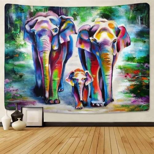 Indian Hand Painted elephant best selling tapestry wall hanging beach towel Bohemian living room home decoration free delivery