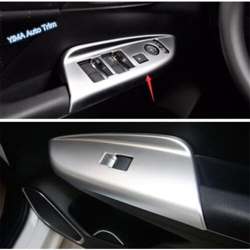 Lapetus Auto Styling Inner Armrest Window Glass Lift Button Cover Molding Trim For Honda FIT JAZZ 2014 - 2019 ABS Carbon Fiber