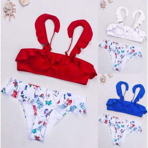 Sagace petal trim summer swimsuit womens split two piece bikini sexy swimsuit beach bathing suit bañadores mujer 2021