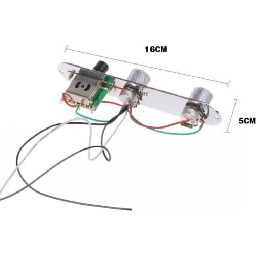 M89 Chrome Prewired Control Plate 3 Way Switch Guitar