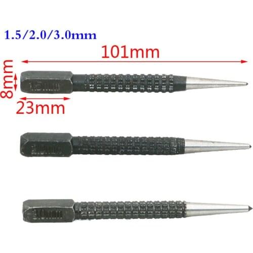 3Pcs High-carbon Steel Center Punch Set 10.1cm Non Slip Center Punch For Alloy Steel Metal Wood Marking Drilling Tool