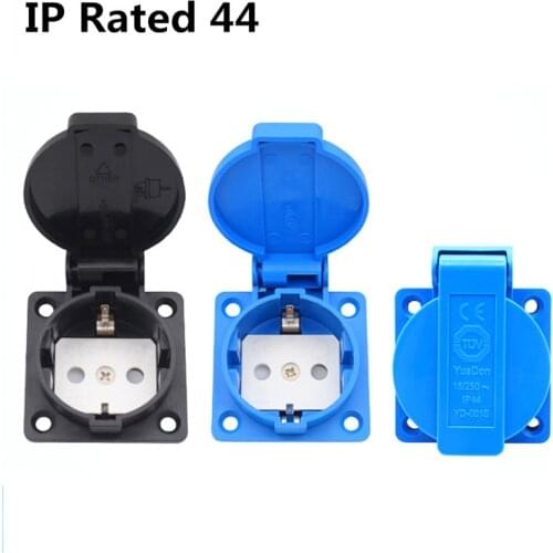 16A 250V Blue Generator Control Panel Germany Waterproof Socket European Dust Socket For Home Desktop Connector Plug
