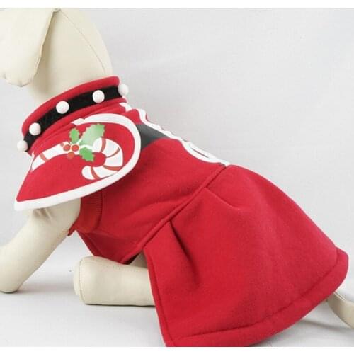 Christmas Dog Dress Winter Warm Pet Dog Clothes Xmas Costume Dog Yorkie Chihuahua Cat Clothes Dresses Pet Clothing Pet supplies
