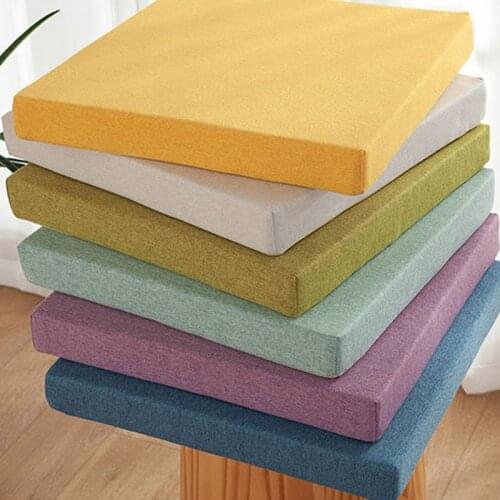 Detachable Cotton Linen Cushion Japanese Tatami Floor Mat Square Thickened High-Density Sponge Pad Heightening Chair Seat Mat